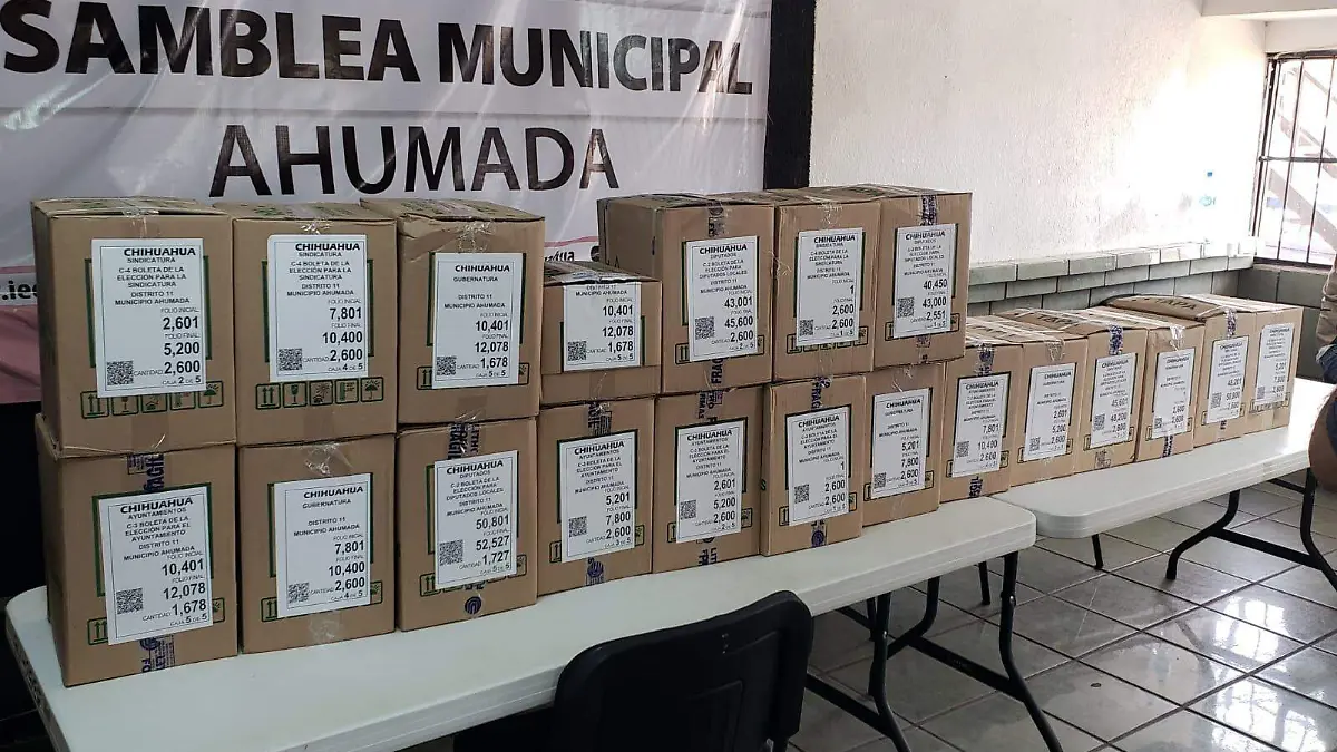 Las cajas con papelería electoral (cortesía 